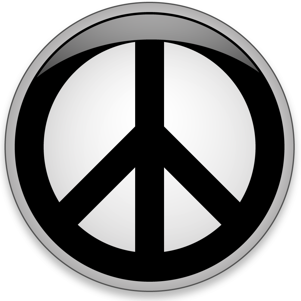 From http://commons.wikimedia.org/wiki/File:Peace_button_large.png
Creative Commons CC0 1.0 Universal Public Domain Dedication